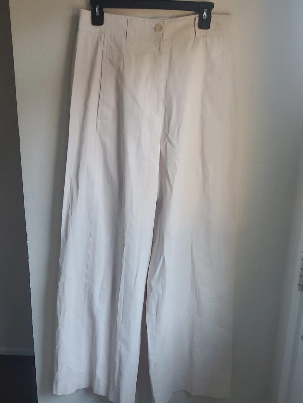 COS High Rise Wide Leg Linen Pants Trouser Size 6 Ivory Minimal Neutral NWOT